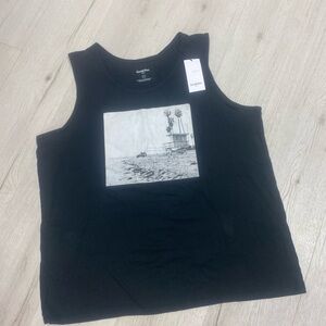 Goodfellow & Co Black Graphic Beach Tank